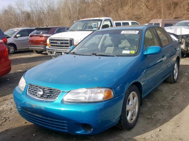 3N1AB51AX3L733587 - 2003 NISSAN SENTRA SE- BLUE photo 2