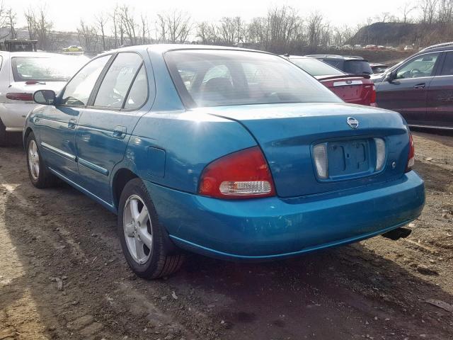 3N1AB51AX3L733587 - 2003 NISSAN SENTRA SE- BLUE photo 3