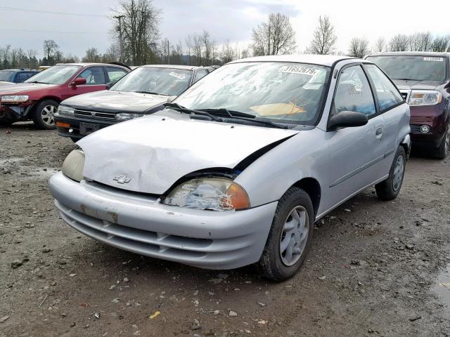 2C1MR2223Y6721446 - 2000 CHEVROLET METRO LSI SILVER photo 2