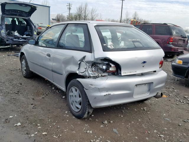 2C1MR2223Y6721446 - 2000 CHEVROLET METRO LSI SILVER photo 3