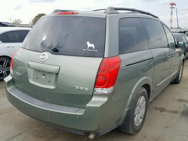 5N1BV28U36N106480 - 2006 NISSAN QUEST S GREEN photo 4