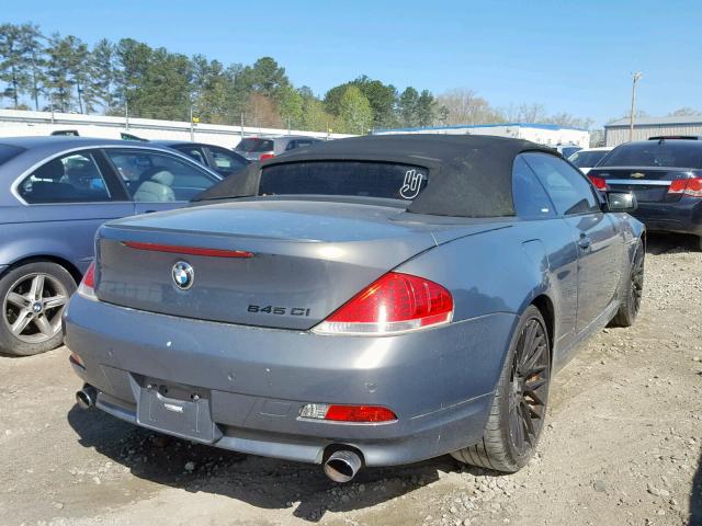 WBAEK73405B326266 - 2005 BMW 645 CI AUT GRAY photo 4