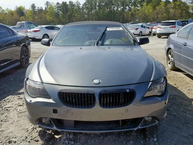 WBAEK73405B326266 - 2005 BMW 645 CI AUT GRAY photo 9