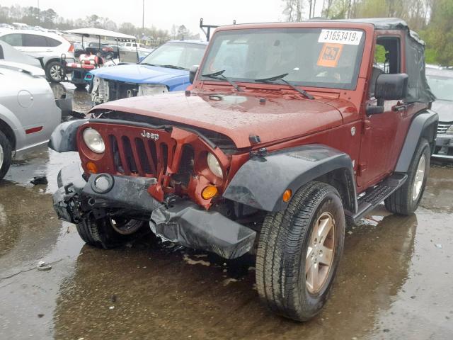 1J4FA24147L200081 - 2007 JEEP WRANGLER X MAROON photo 2