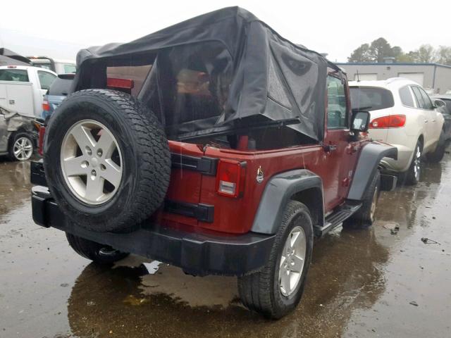 1J4FA24147L200081 - 2007 JEEP WRANGLER X MAROON photo 4