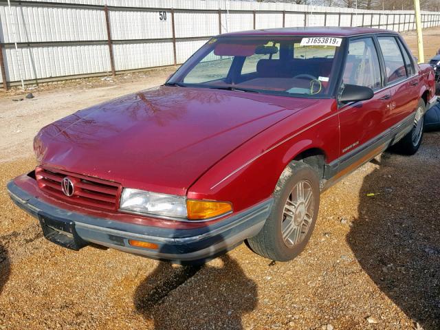 1G2HX54C8M1246718 - 1991 PONTIAC BONNEVILLE BURGUNDY photo 2