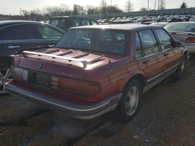 1G2HX54C8M1246718 - 1991 PONTIAC BONNEVILLE BURGUNDY photo 4