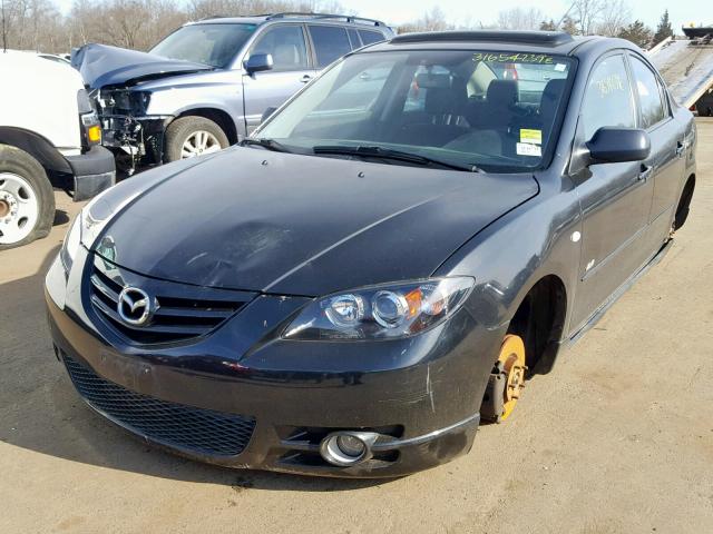 JM1BK323451297545 - 2005 MAZDA 3 S BLACK photo 2