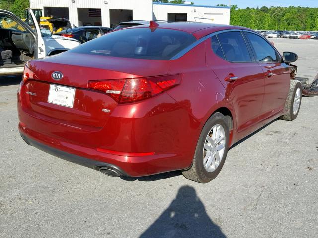 5XXGM4A76DG202903 - 2013 KIA OPTIMA LX RED photo 4