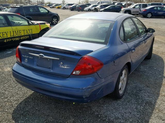 1FAHP55S02A112385 - 2002 FORD TAURUS SES BLUE photo 4