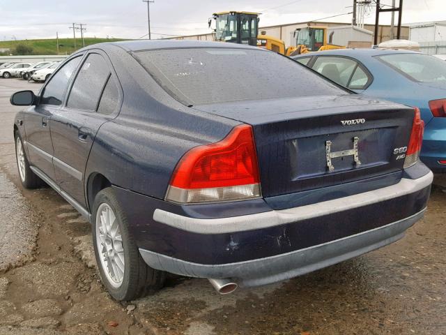 YV1RH58D722178624 - 2002 VOLVO S60 2.5T BLUE photo 3