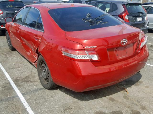 4T4BF3EK1BR088380 - 2011 TOYOTA CAMRY BASE RED photo 3