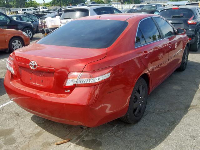 4T4BF3EK1BR088380 - 2011 TOYOTA CAMRY BASE RED photo 4