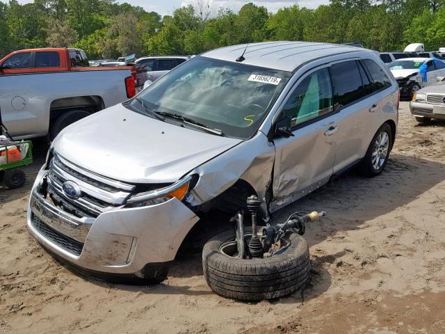 2FMDK3JC2DBB89403 - 2013 FORD EDGE SEL SILVER photo 2