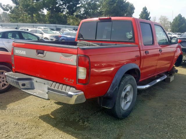 1N6ED27Y9YC358299 - 2000 NISSAN FRONTIER C RED photo 4