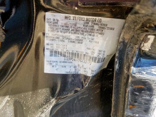 1FAHP24177G122472 - 2007 FORD FIVE HUNDRED SEL  photo 10