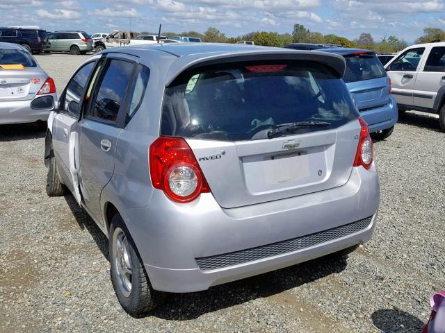 KL1TD66E79B613281 - 2009 CHEVROLET AVEO LS SILVER photo 3