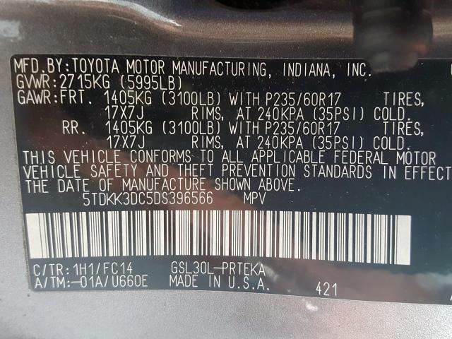 5TDKK3DC5DS396566 - 2013 TOYOTA SIENNA LE  photo 10