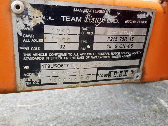 1T9US0617XS055435 - 2000 UTILITY UTILITY BLACK photo 10