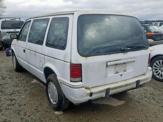 2P4GH2538MR226428 - 1991 PLYMOUTH VOYAGER WHITE photo 3