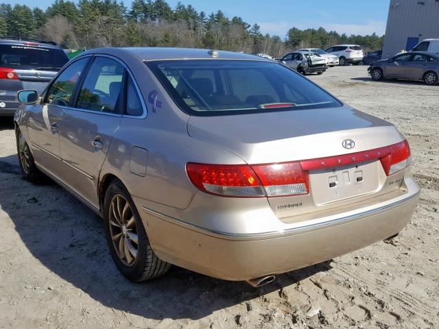 KMHFC46F18A257951 - 2008 HYUNDAI AZERA SE BEIGE photo 3