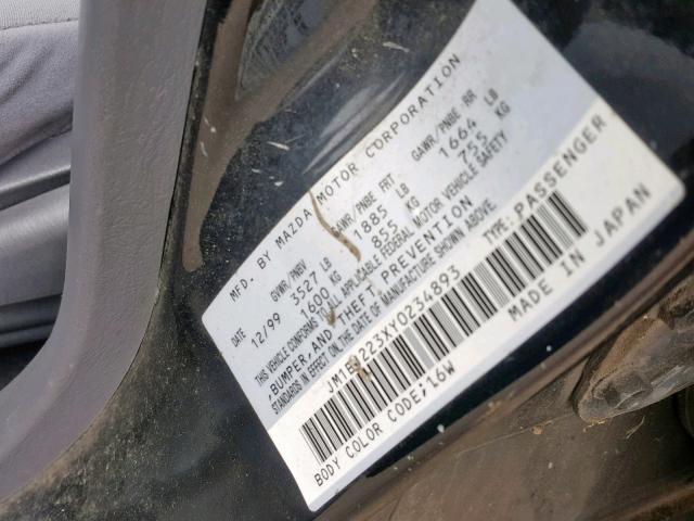 JM1BJ223XY0234893 - 2000 MAZDA PROTEGE ES 黑色 照片 10