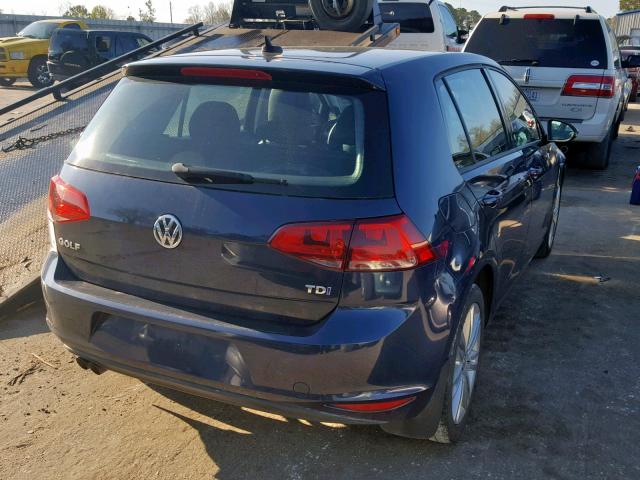 3VW2A7AU7FM043706 - 2015 VOLKSWAGEN GOLF TDI BLUE photo 4