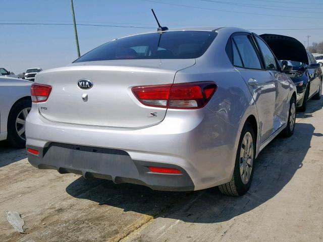 3KPA24AB7KE174647 - 2019 KIA RIO S SILVER photo 4