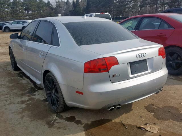 WAUGL78E47A106404 - 2007 AUDI NEW S4 QUA SILVER photo 3