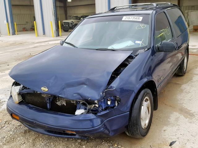 4N2DN11W7SD834898 - 1995 NISSAN QUEST XE BLUE photo 2