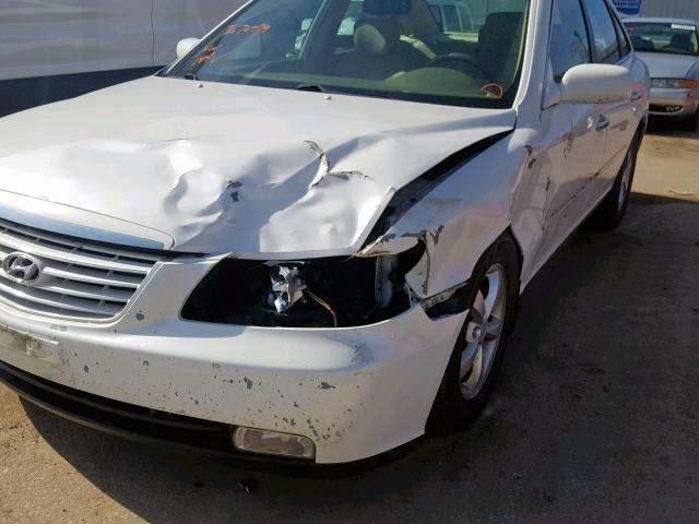 KMHFC46F07A182738 - 2007 HYUNDAI AZERA SE WHITE photo 9