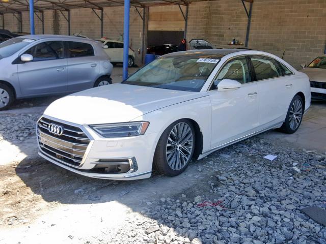 WAU8DAF87KN010876 - 2019 AUDI A8 L WHITE photo 2