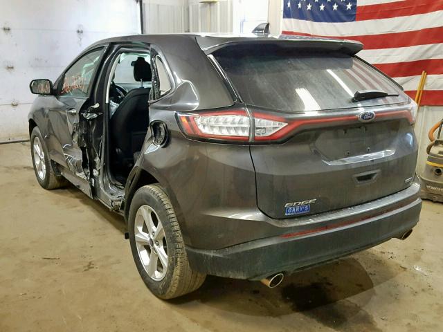 2FMTK4G90FBB58036 - 2015 FORD EDGE SE SILVER photo 3