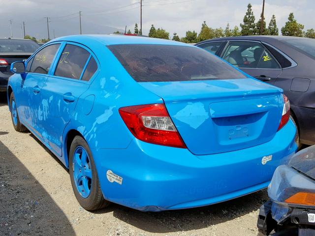 19XFB5F53CE002826 - 2012 HONDA CIVIC NATU BLUE photo 3