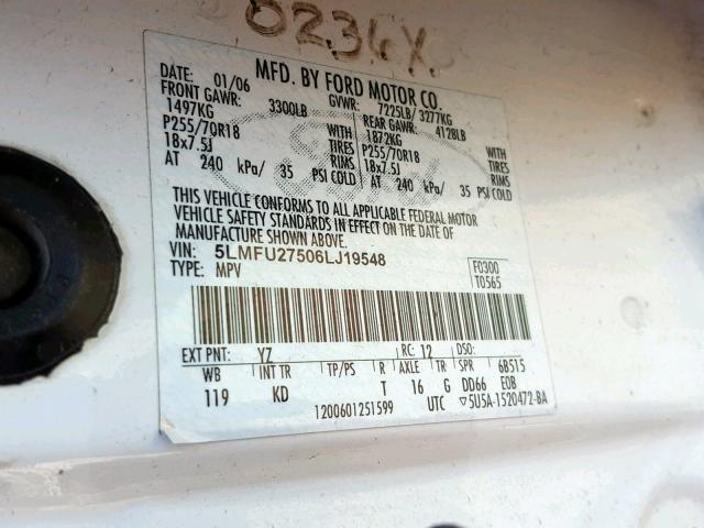 5LMFU27506LJ19548 - 2006 LINCOLN NAVIGATOR Ağ foto 10