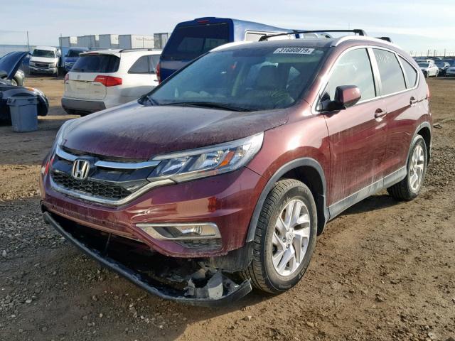 2HKRM4H79GH129338 - 2016 HONDA CR-V EXL BURGUNDY photo 2