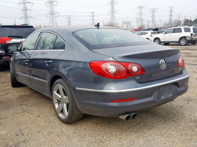 WVWHN7AN8BE727643 - 2011 VOLKSWAGEN CC LUXURY GRAY photo 3