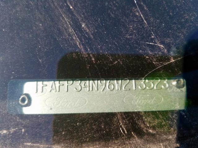 1FAFP34N96W213523 - 2006 FORD FOCUS ZX4  photo 10