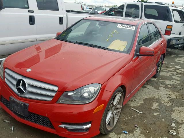 WDDGF4HB4DA769276 - 2013 MERCEDES-BENZ C 250 RED photo 2