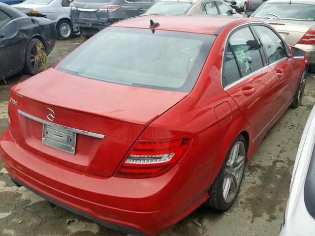 WDDGF4HB4DA769276 - 2013 MERCEDES-BENZ C 250 RED photo 4