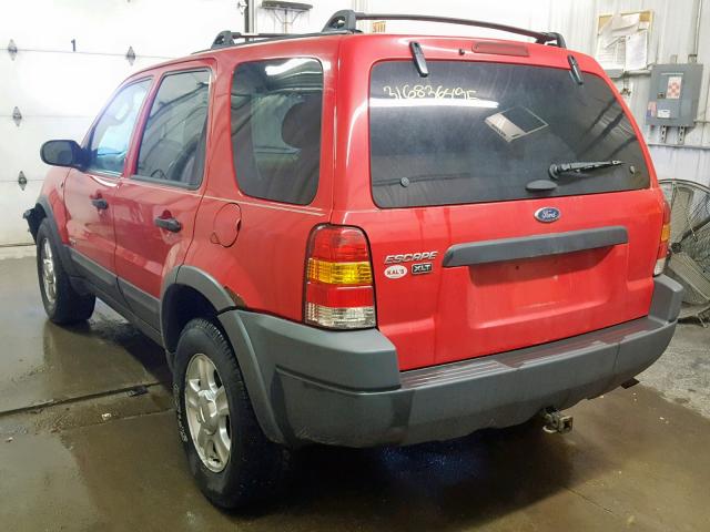 1FMYU04192KA71033 - 2002 FORD ESCAPE XLT RED photo 3