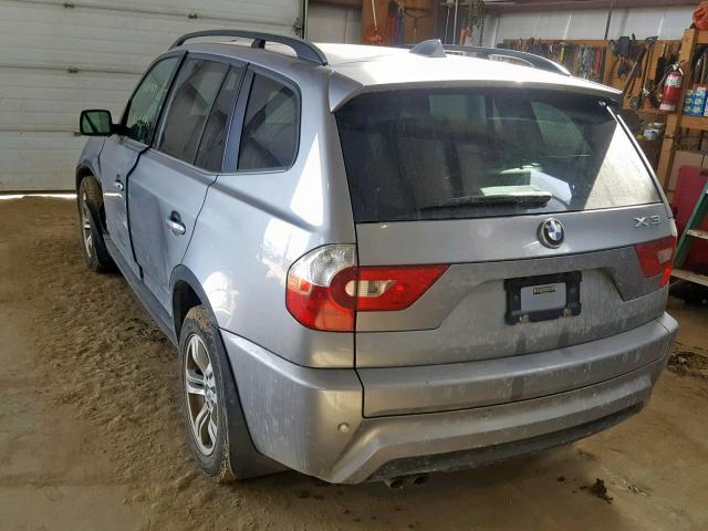 WBXPA93416WG88682 - 2006 BMW X3 3.0I GRAY photo 3