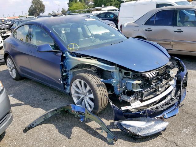 5YJ3E1EA1JF035932 - 2018 TESLA MODEL 3 BLUE photo 1