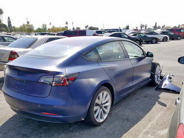 5YJ3E1EA1JF035932 - 2018 TESLA MODEL 3 BLUE photo 4