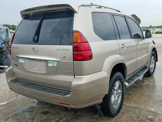 JTJBT20X830006378 - 2003 LEXUS GX 470 GOLD photo 4