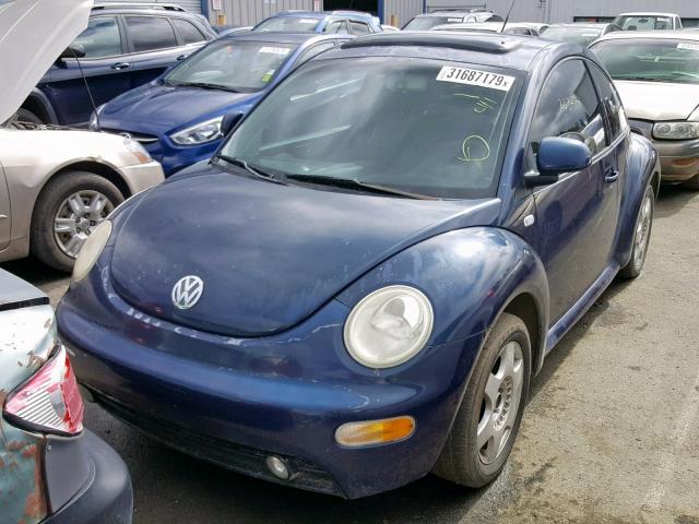 3VWCC21C7YM485848 - 2000 VOLKSWAGEN NEW BEETLE ლურჯი ფოტო 2