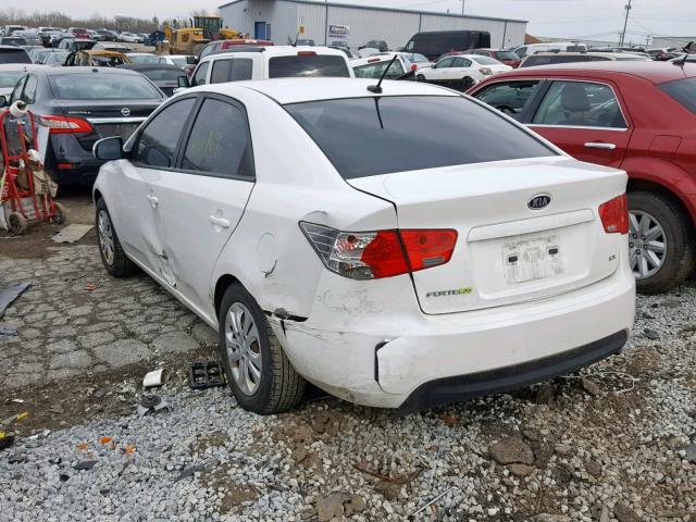 KNAFU4A23C5569807 - 2012 KIA FORTE EX WHITE photo 3