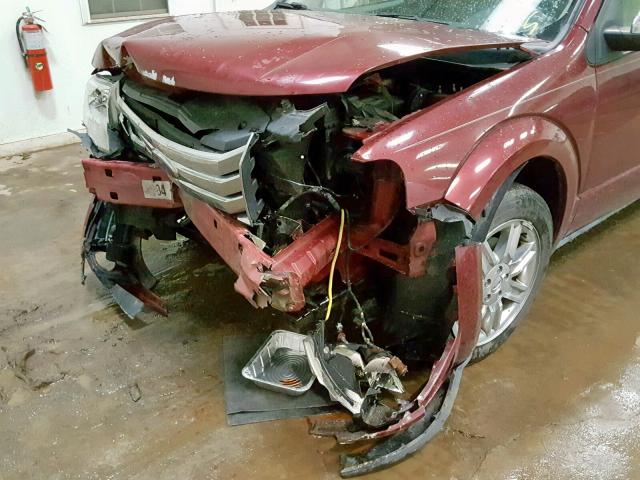 1FMDK03W28GA30983 - 2008 FORD TAURUS X L MAROON photo 9