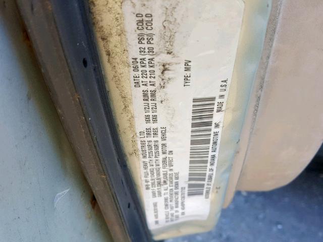 4S4BP61C557317122 - 2005 SUBARU LEGACY OUT GOLD photo 10