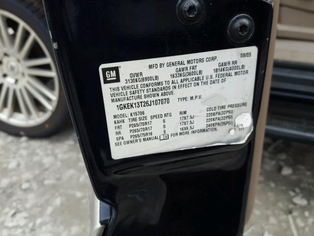 1GKEK13T26J107070 - 2006 GMC YUKON BLUE photo 10